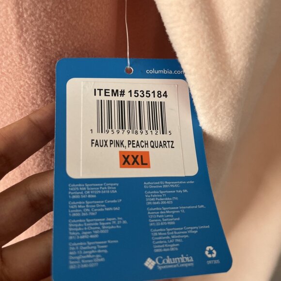 SLD 🦞🦞🦞Columbia Fleece Women Peach Pink Orange Pullover 1/4 Snap Sweatshirt XXL - Picture 2 of 5